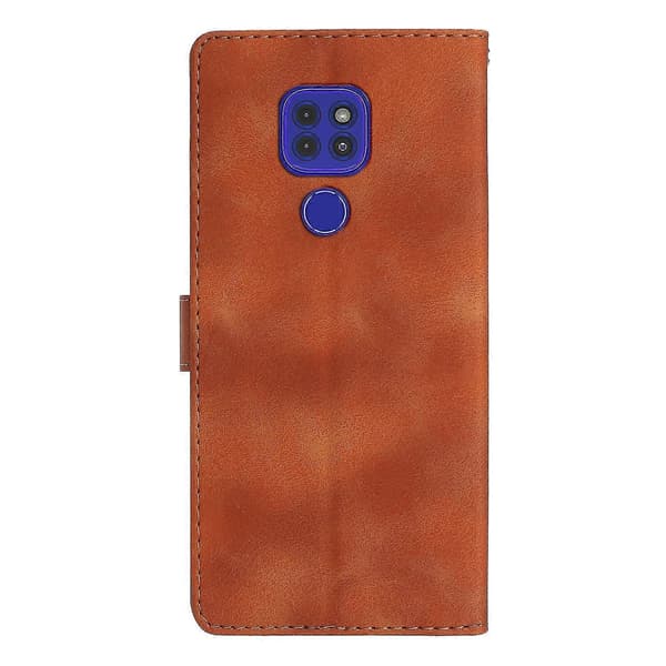 Blomster Læder Etui Til Motorola Moto G9 / G9 Play / E7 Plus Brown