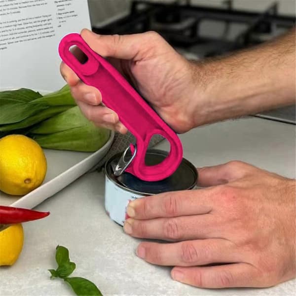 4 st Burköppnare Ring-Pull Burköppnare Kan Lätt Öppna Burkar, Rosröd