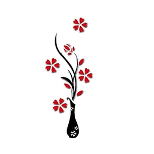 DIY Hjemmeromsdekor 3D Vase Blomstertre Veggklistremerke Avtakbar Dekal 30x80cm Qinhai