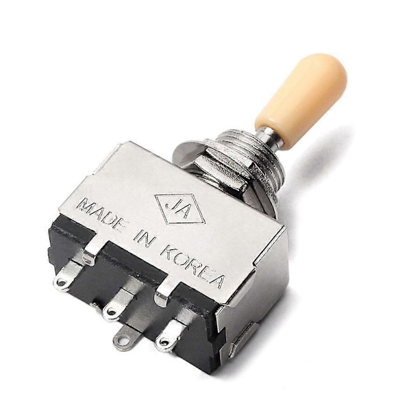 Solid Knappaxel Box-stil för SG 3-vägs Pickup Selector Toggle Switch, beige Spets