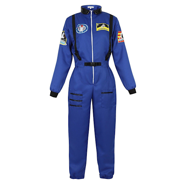 Astronautdräkt Rymddräkt Vuxen Par Cosplay Kostym Blue for Women S