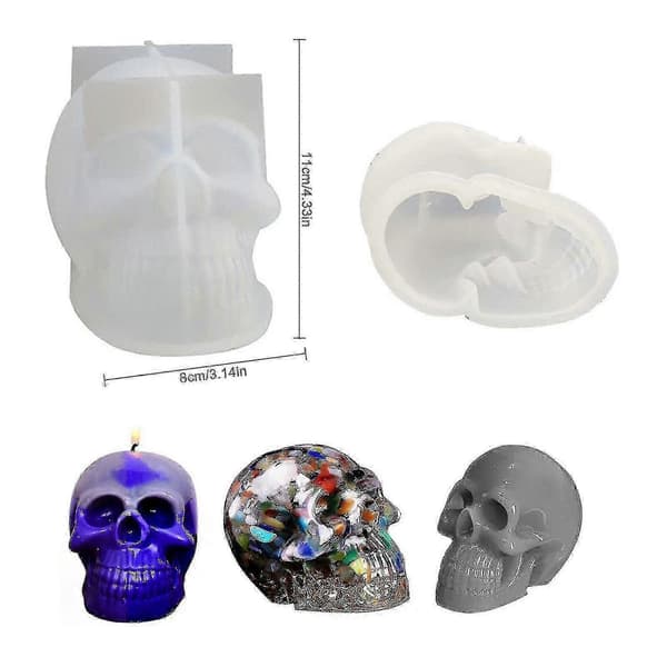 Silikoneforme DIY Tyk Livagtig Genanvendelig Blød 3D Kranie
