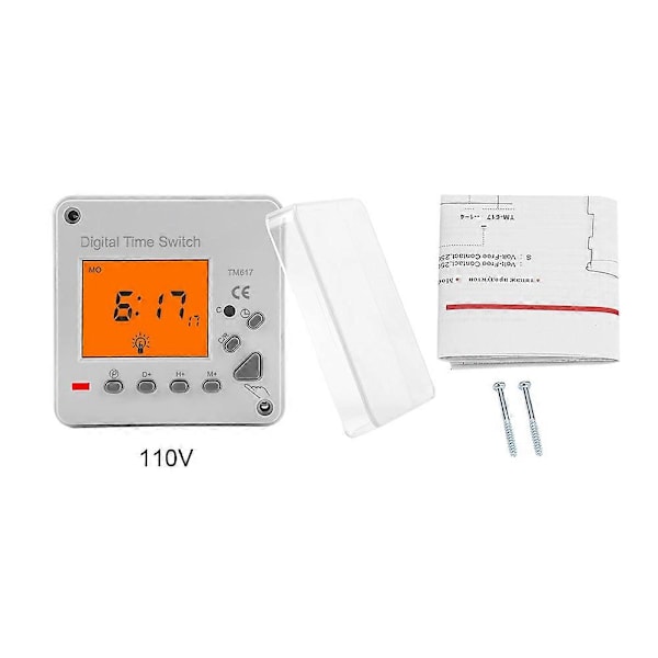 Digital Elektrisk Hållbar Programmerbar Smart Kontroll Timer med Bakgrundsbelyst Display (110V)