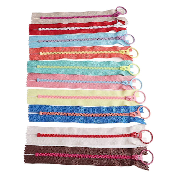 10 st DIY-väskdragkedjor för sömnad, 10 färger hartsdragkedja, delbara jackdragkedjor för klädpåsar, hemtextil, 20 cm