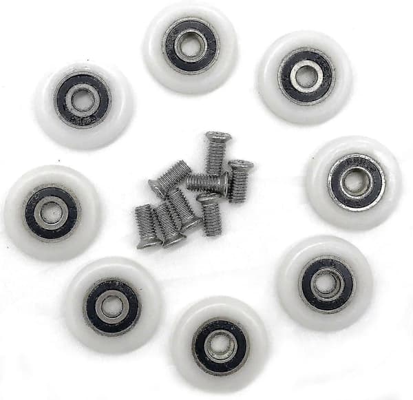 8 Duschdörrsrullar Hjul Löpare Trissor Rulle 20mm