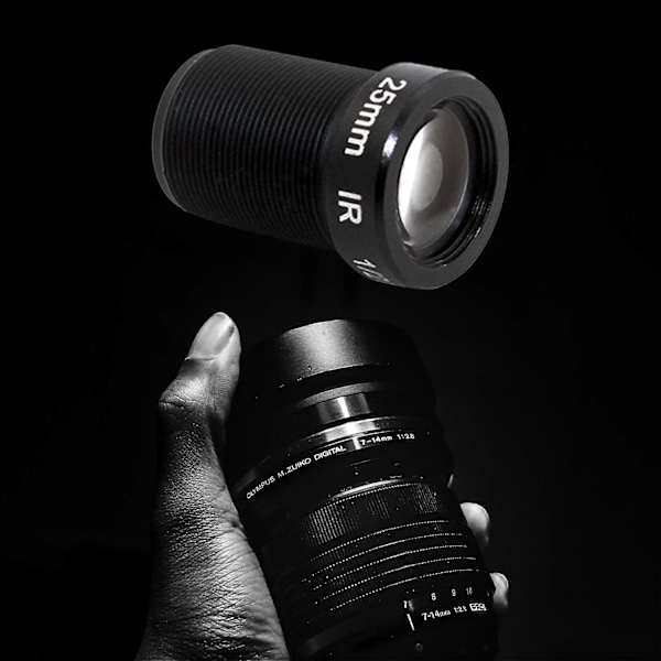Enkelkort Kameraobjektiv 25mm 5MP HD Nätverksobjektiv Kameraobjektiv