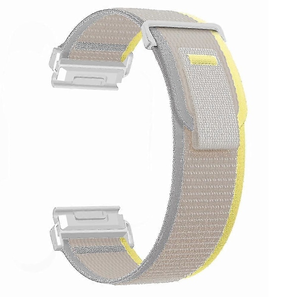 Til Coros Vertix 2 / Garmin Fenix 7X / 6X / 5X 26mm Trail Loop Nylonbånd Blød Urrem - R Beige White