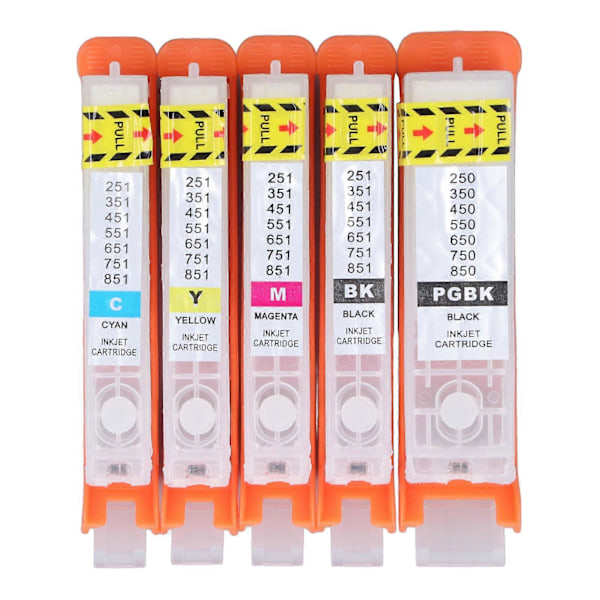 5 stk. blekkpatroner for PIXMA IP7250 MG6350 MG5450 MX925 MX725 MG6450 MG5550 IX6850 skrivere