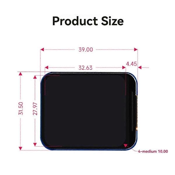 1,69 tuuman IPS-värillinen LCD-näyttö, 240 x 280 resoluutio, SPI-liitäntä, 262K väriä