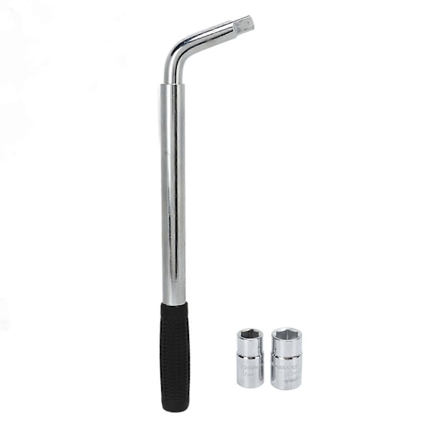 Teleskopisk hjulmutternyckel med 2 hylsor 17 19mm 21 23mm CR?V Universal Utdragbar Hjulnyckel