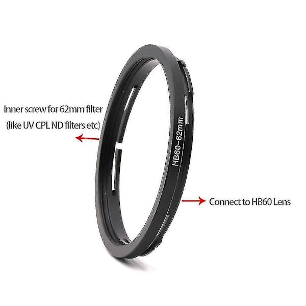 Hasselblad B60 Metallinen Suodatinadapterirengas 62/ 67/ 72/ 77/ 82mm Suodattimille Hasselblad B60 Bajonettikiinnitykseen 72mm