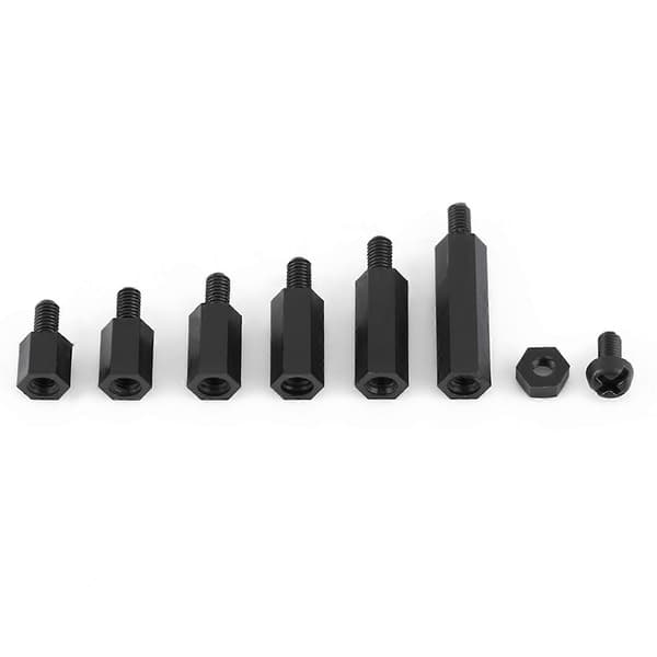 250 stk. Nylon M2 Hex Kolonne Sortimentssett Hann Standoff Spacer Skrue Mutter (M2 hann standoff C)