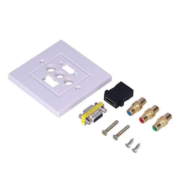 VGA+High Definition Multimedia Interface 3RCA Veggplate Panel Socket for Hjemmekontor Hotelldekor