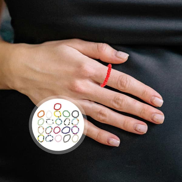 21 stk Perleringer, Perlebesatte Fingerringer, Sommerringer, Smykker for Kvinner og Jenter