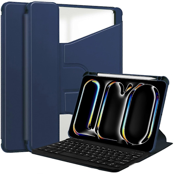 Tangentbord Smart Läderfodral För iPad Pro 11 2024 Dark Blue