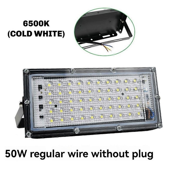 LED Strålkastare, Utomhus Spotlight, Energieffektiv Pearl Point Strålkastare, Vägglampa, Trädgårdsbelysning, 6500K, 50W