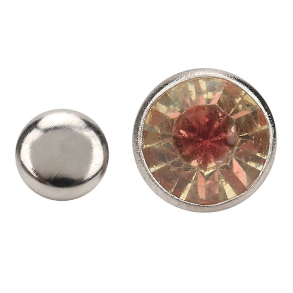 100 STK. Krystal Rhinestone Rør Diamant Nitter til Bagage / Sko / Hatte / Beklædningstilbehør 9mm Pink Hjerte Hvid Diamant