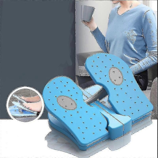Julemotions Pedalmaskine Mini Cykel Pedal Træner Fitness Foldbar Pedal Træner Under Bord Fod Pe blue