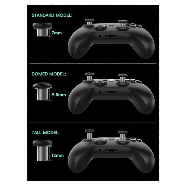 8 STK Metal Magnetiske Thumbsticks Analoge Joysticks til // /S Controller Sølv