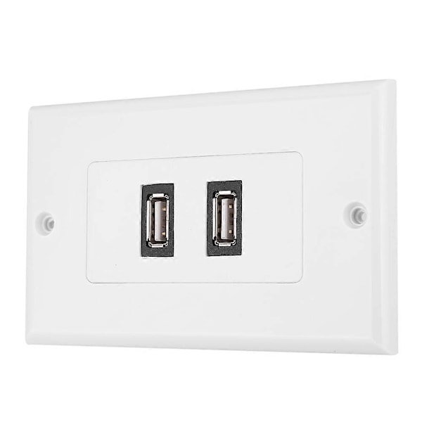 Dubbel USB2.0 Väggplatta Panel för Hemmakontor Byggnad Hotell Dekoration