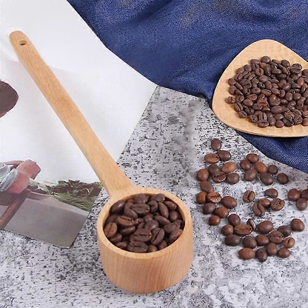 Langt Håndtak Treskjeer Kaffebønner Skje Krydderskje Kjøkken Suppeskje Øse Scoop Kjøkkenredskaper Verktøy