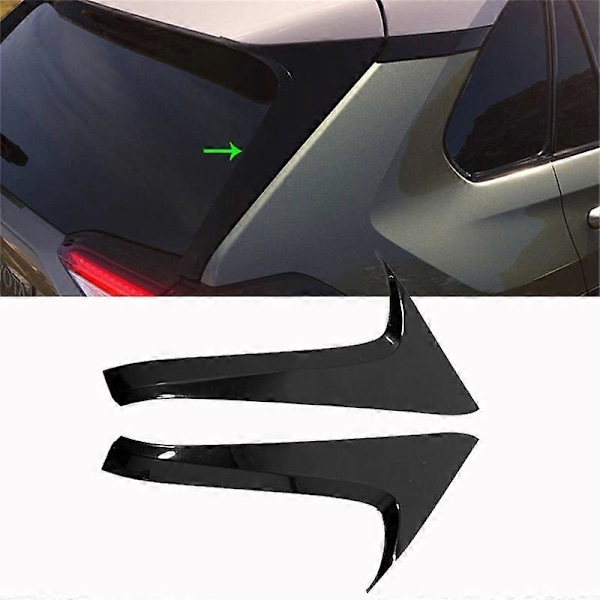 För 2020 2021 Bakruta Sidospoiler Canard Splitter Dekorativ Ram Trim Svart