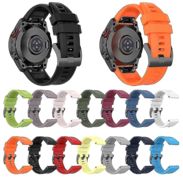 Silikonarmband 26mm för Garmin Fenix 7x/6x/5x Klocka Rem Loop Armband White