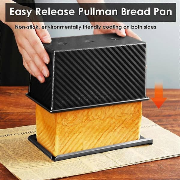 Brødformer med deigskrape - Pullman brødform med lokk, dekket brødform for hjemmelaget sandwichbrød og baking