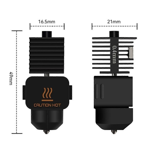 Hotend Kit til A1/A1 0.4mm Mini Hurtig Hastighed Hot End Samling Hærdet Stål Dyse 3D Printer Dele