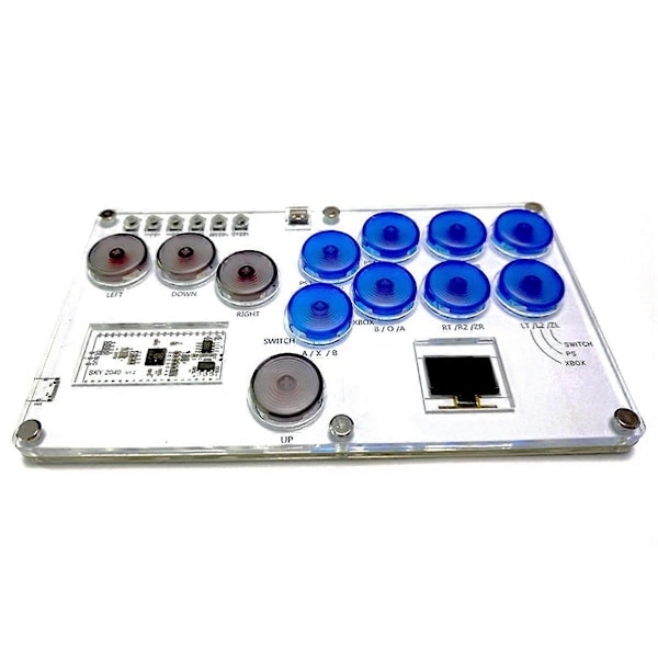 Arcade Joystick Controller Fight Stick Spelkontroll Mekanisk Knapp för PC//Switch, Blå