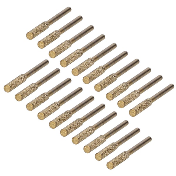 20 stk. Motorsag Slip Burr Slipehode Roterende Fil Slipeverktøy Sett Kit Gull 4mm