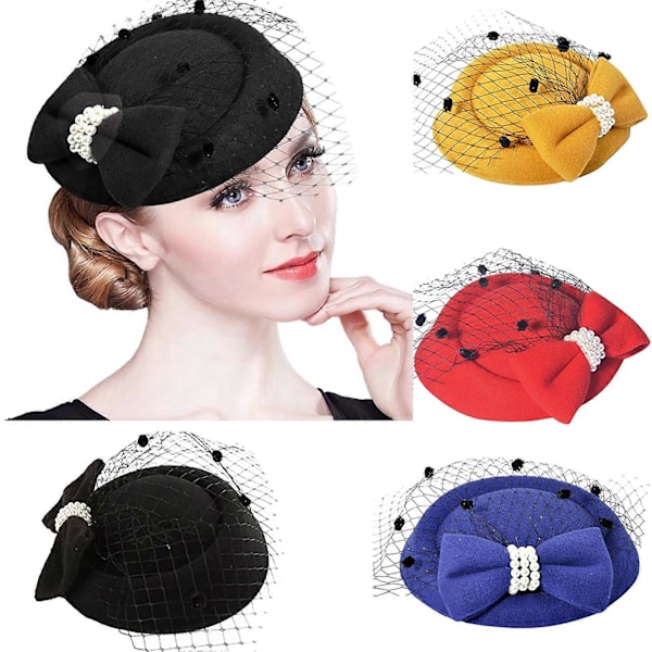 Fascinator Hårnål Letvægts Komfortabel Polyester Fiber Mesh Sløjfe Hårspænde til Dagligdag Shopping Rejse Qinhai