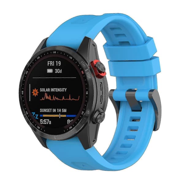 Silikonarmband 26mm för Garmin Fenix 7x/6x/5x Klocka Rem Loop Armband Blue