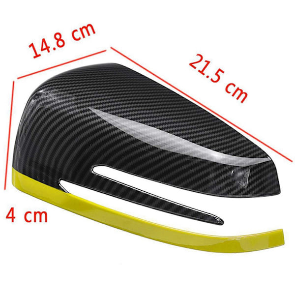 2X Sidespejlskapper til bil - C E CLA GLA Klasse W176 W117 Carbon + Rød