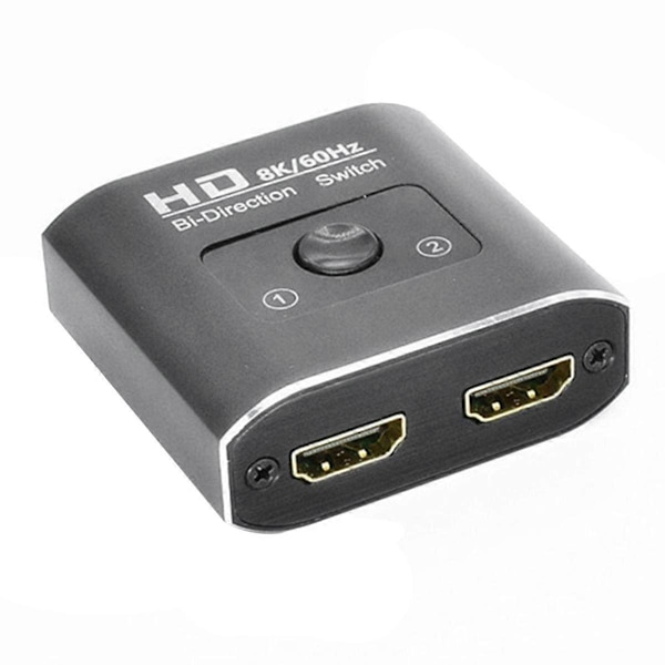 HD 8K 60Hz Bi-Direction Switch 1 ind 2 ud Video Distributor Splitter Dual Display -Kompatibel Splitter til Laptop PC