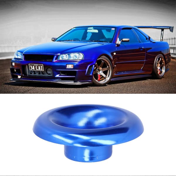 73mm/2.9in Bil Kort Ram Kaldluftinntak Turbo Horn Aluminium Velocity Stack Adapter Blå