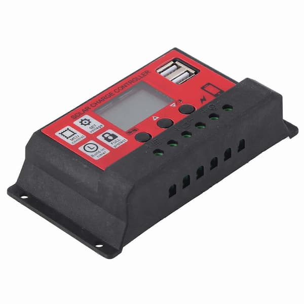 Solar Charge Controller Justerbar Solpanel Batteri Intelligent Regulator med LCD Display 12V 24V20A