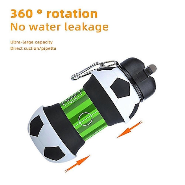 Vikbar Silikon Vattenflaska Portabel Läcksäker Sportflaska Tätning Anti-dropp Resemugg Basketball Bottle
