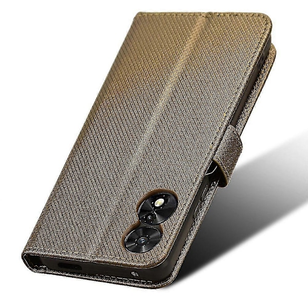 Til TCL 505 T509K T5094 Etui Diamanttekstur PU Læder Kort Slots Stativ Telefon Cover Brown