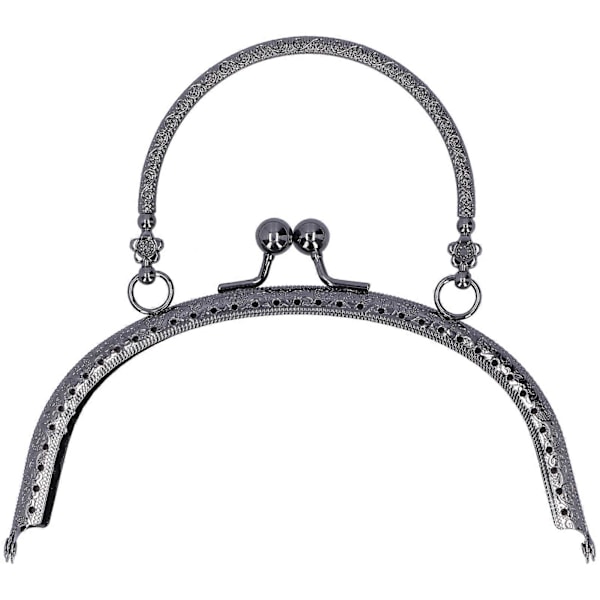 Halvcirkel Väska Handtag Ram Metall Handväskor Lås 16.5cm Väska DIY Tillbehör Ruthenium