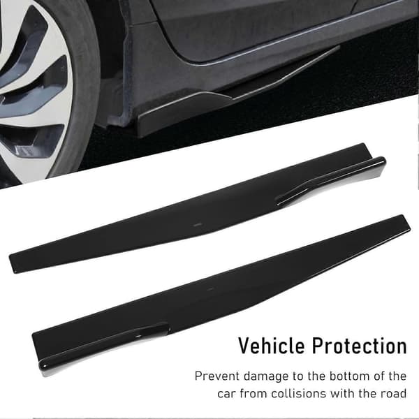 2 stk. Sideskørt Spoiler Venstre Højre 860mm Blank Sort Reducerer Luftmodstand ABS Ridsefast Universal til Biler