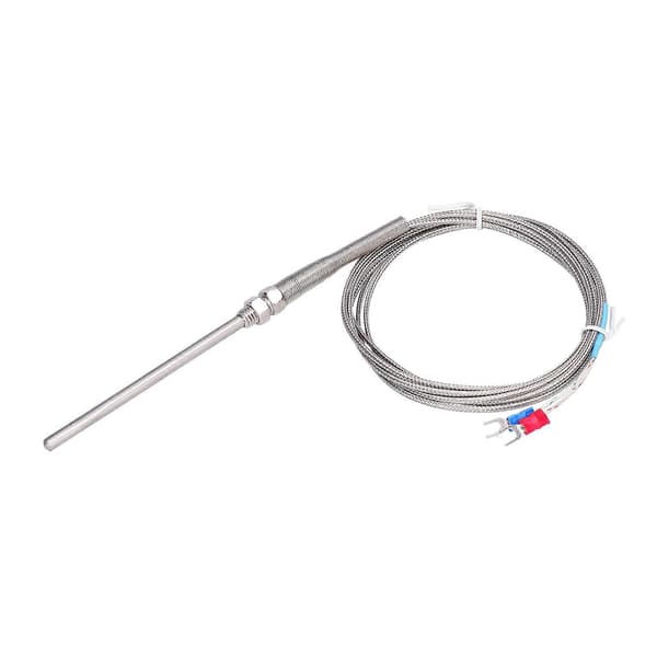 K Typ Temperatur Termoelement Temperatursensor Termisk Sond Rostfritt Stål 0~600 WRNT?187 Vanlig Typ 1 Meter