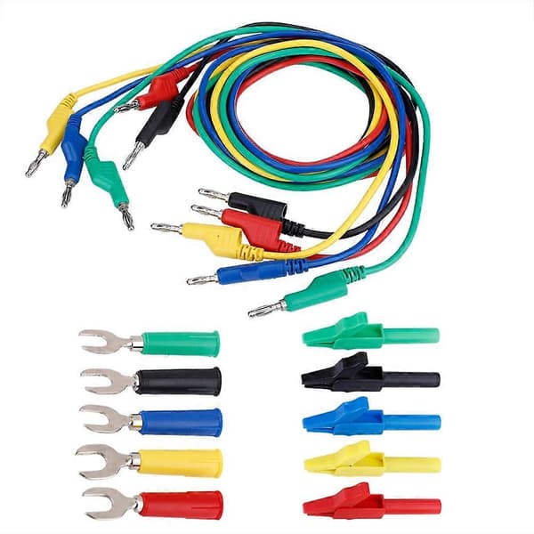4mm Banan til Banan Stik Testledningssæt til Multimeter Krokodillenæb & U Type Probe (P1036A)