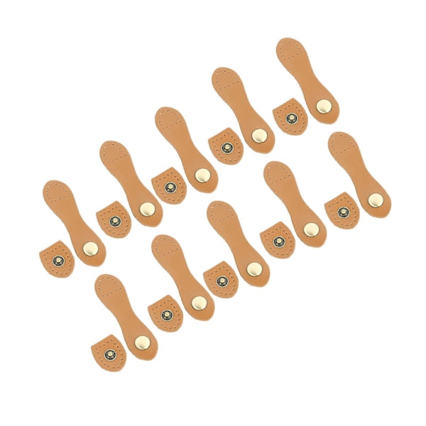 10 Set Sy På Läder Tryckknapp Spänne DIY Hantverk Mjukt Äkta Läder Plånboksflik Förslutningar för Hantverksväskor Claybank