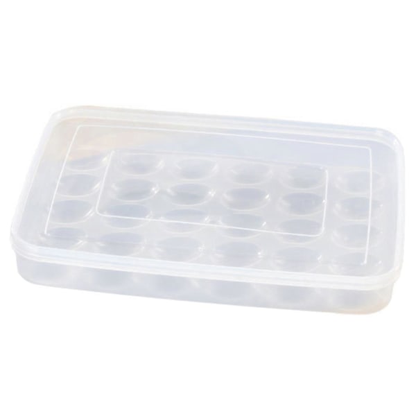 Äggbehållare med lock, påfyllningsbar, monolager, stor kapacitet, transparent plast, ägglåda, köksartiklar