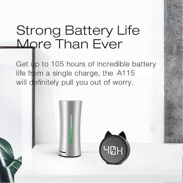 Kannettava Bluetooth 5.0 Ulkoilu Sport HIFI TWS Kaiuttimet 6000MAh Stereo TF Kortti MP3 Soitin (Harmaa)