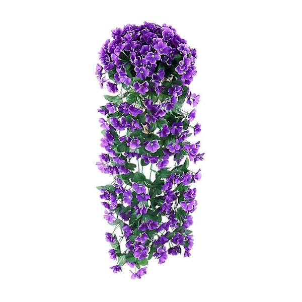 Konstgjord Falsk Hängande Blommor Vinranka Växt Hem Trädgård Dekor Inomhus Utomhus Parti Gåva Dark purple