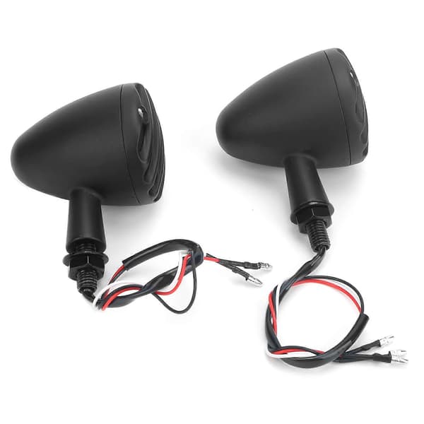 2 stk. LED Blinklys Indikator Lysende Gul Lysfarve Vandtæt Passer til Honda Retro Motorcykel Sort