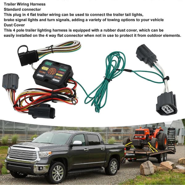 4-polet trailerledningsnet, stabil tilslutning, Plug and Play 56140, erstatning for Ford Focus Hatchback