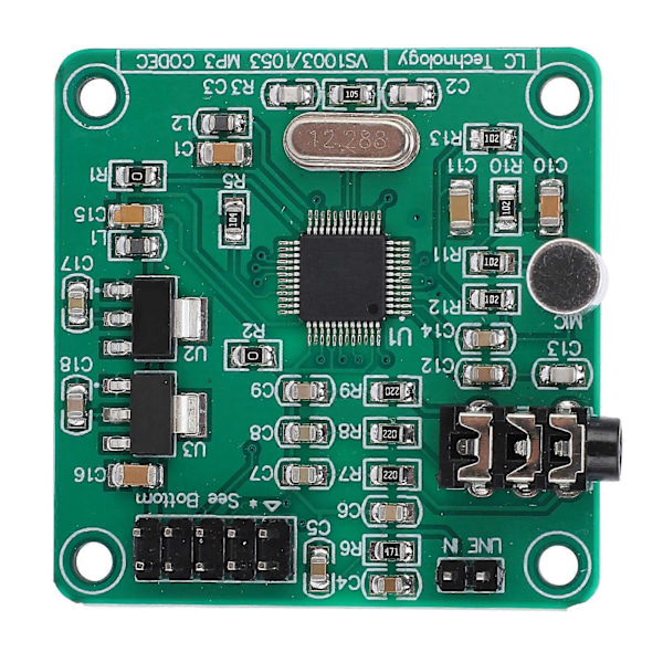 Audio VS1003 Modul Stemmedekodingskort Innebygde Mikrofoner for MP3 MP3+V WMA WAV MIDI SP-MIDI